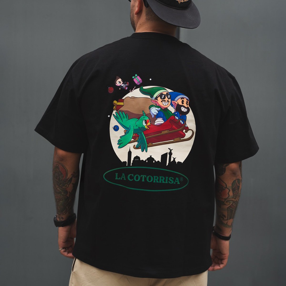 Playera algodón negra