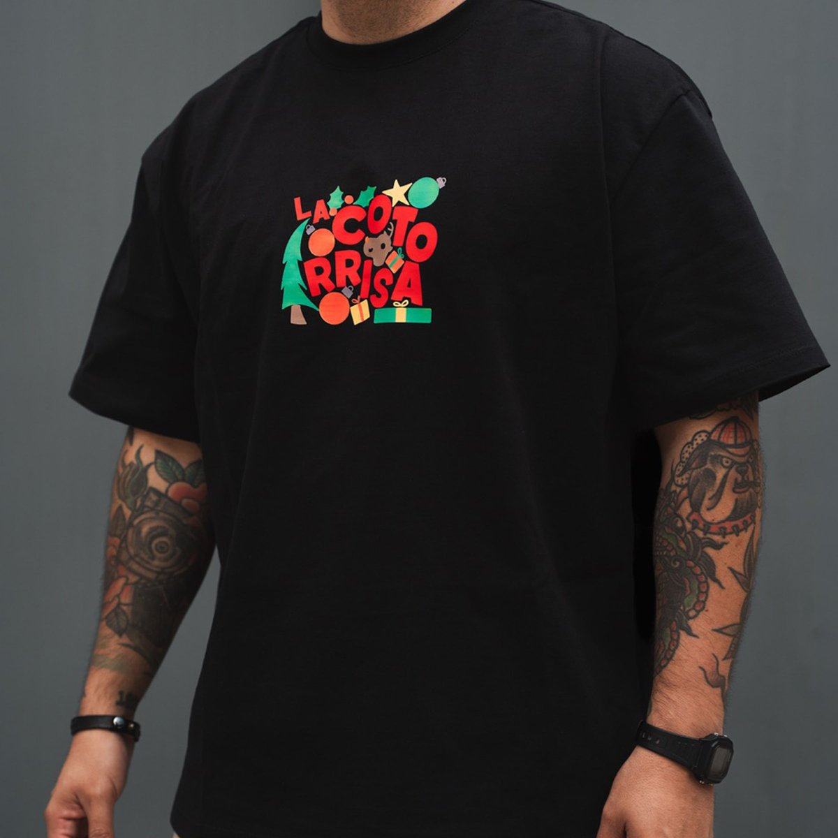 Playera algodón negra